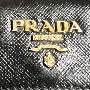 Prada Black and Gold Key & Card Holder